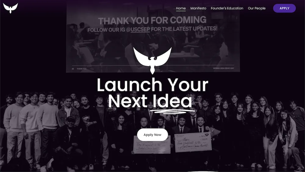 A screenshot of https://uscsep.com/
